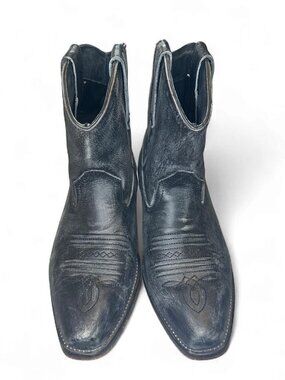 Roper Leather Ankle Boot in Sanded Black